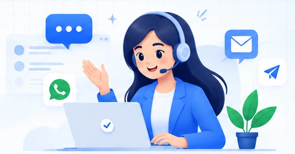 Tim dukungan Resmi.ID siap membalas pesan Anda lewat WhatsApp, chat, dan email